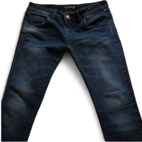 Playboy Distressed Side Rivet  Skinny Jeans  Size 7/8 - Picture 13 of 13